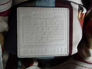 COACH OFF White Leather Hobo Ergo Legacy Handbag Purse 10743  