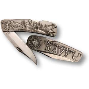    Navy Lockback Knife   Small Nickel Antique 