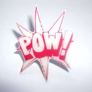   Pink & White POW Comic Book Ring (Adjustable low nickel ring): Jewelry