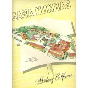  Casa Munras Menu Monterey California 1954 