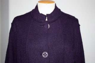 NWT Coldwater Creek Purple Wool Sweater Jacket 1X Plus  