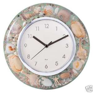   Verichron Horologer Tropical Seashell Round wall clock: Home & Kitchen