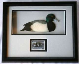 DUCKS UNLIMITED 2003 Duck Stamp & Carved Black Duck  