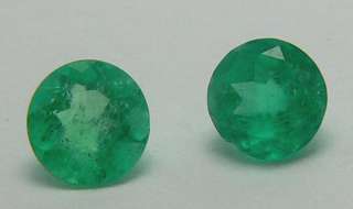 95cts Loose Natural Colombian Emerald Pair ~ Round Shape  
