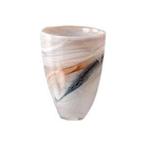  Shiraleah Taupe Polished Alabaster Round Vase