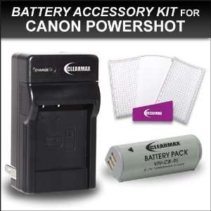  Clearmax Battery and Charger Kit for Canon Powershot 