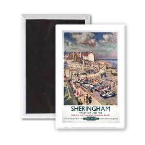 Sheringham by Rail   3x2 inch Fridge Magnet   large magnetic button 