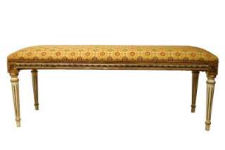 French Italian LouisXV hand painted bench turn of the C  