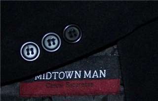 38R Midtown Man SOLID JET BLACK POLYESTER 4Btn sport coat suit blazer 