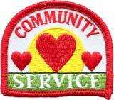 Girl Boy Cub COMMUNITY SERVICE RED HEARTS Patches Crests Badges SCOUTS 