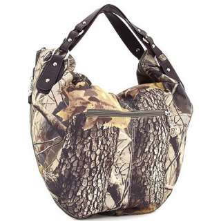   ® camouflage dual compartment toggle zipper hobo bag handbag coffee