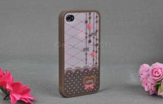   PV Scratch Resistant Hard Back Cover Case for iPhone 4 4S Love Lace