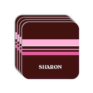   SHARON Set of 4 Mini Mousepad Coasters (pink design) 