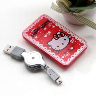 HelloKitty Retractable Optical Laptop PC Mouse USB Red  