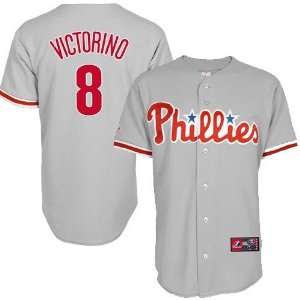   Philadelphia Phillies #8 Shane Victorino Gray Replica Baseball Jersey