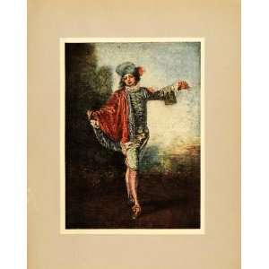  1914 Tipped In Print Lindifferent Antoine Watteau French 