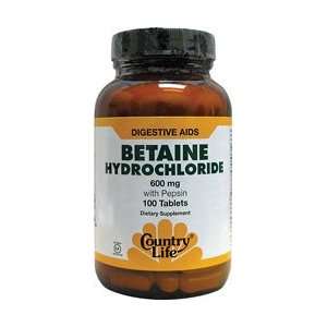  Country Life Betaine Hydrochloride w/ Pepsin Tabs Health 