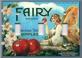Light Switch Plate Cover   Vintage Country Fruit Crate   Fairy Brand 