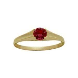   Yellow Gold Genuine 0.35tcw. Ruby July Baby Gemstone Ring: Jewelry