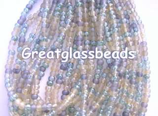 NEW 200 CZECH GLASS 6/0 SEED Beads SEA GLASS COLORS 2x4  