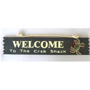  Welcome to the Crab Shack   Wood Sign   Rope Hanger