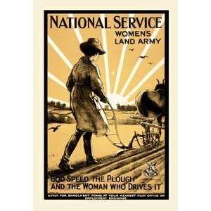 Paper poster printed on 20 x 30 stock. National Service Womens Land 