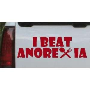  Red 54in X 16.8in    I Beat Anorexia Funny Car Window Wall 
