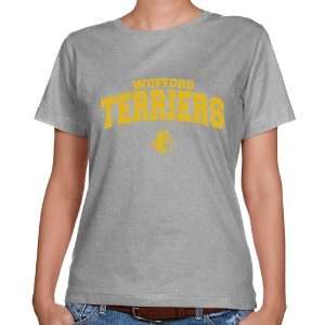  Wofford Terriers Ladies Ash Logo Arch Classic Fit T shirt 