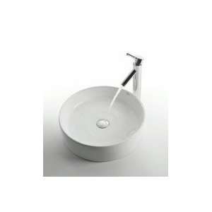 Kraus C KCV 140 1002ORB White Round Ceramic Sink and Sheven Faucet,Oil 