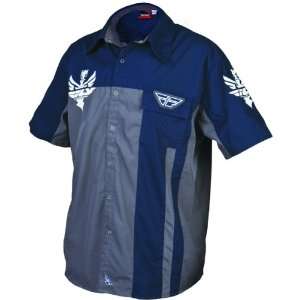  Fly Racing Pit Mens Polo Casual Shirt   Navy/Grey / X 