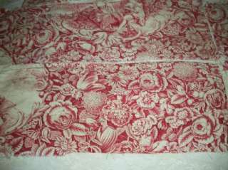 Several Morceaux Pretty Antique 19thC French Toile ~For Small Projects 