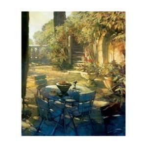   Philip Craig   Sunlit Terrace, Crillon Le Brave Canvas: Home & Kitchen