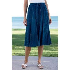 Indigo Skirt Richly embroidered panels meet cool crinkle cotton 