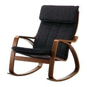 Ikea Poang Rocking Chair Medium Brown with Cushion:  Home 