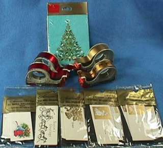 Vintage Christmas Scotch Tape & UNUSED Gift Tags In Packages  