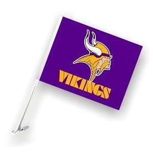  NFL Minnesota Vikings Car Flag w/Wall Brackett   Set of 2 