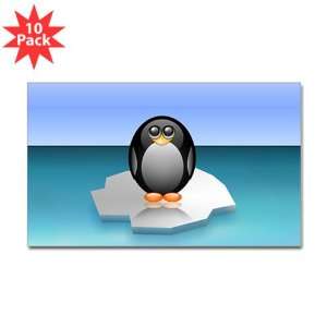  Sticker (Rectangle) (10 Pack) Cute Baby Penguin 