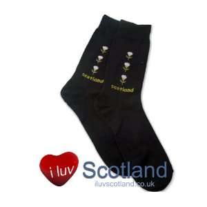  Scottish Three Thistle Scotland Black Socks Patio, Lawn 