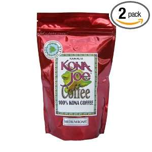 Kona Joe Coffee Kainaliu Medium Roast, Whole Bean, 4 Ounce Bags (Pack 