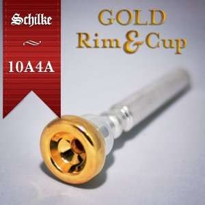  Schilke 10A4a Trumpet Mouthpiece 24k Gold Rim & Cup 