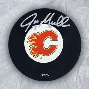  JOE MULLEN Calgary Flames SIGNED Hockey Puck Sports Collectibles