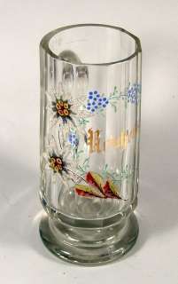 Antique Moser Coralene Art Glass REICHENAU Beer Glass  