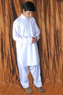 boys embroidered white cotton salwar kameez kurta shirt  