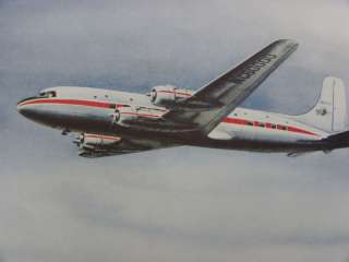 Historical 1940s DC 6 Douglas Jet Airplane Poster, Original, Excel 