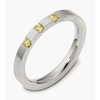   Yellow Sapphire Comfort Fit Wedding Band Ring   10 