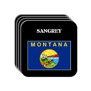 US State Flag   SANGREY, Montana (MT) Set of 4 Mini Mousepad Coasters
