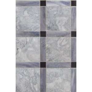  Grey Swirl 4 x 4 Grey Kitchen Polished Glass and Stone 