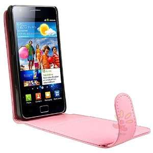  SAMSUNG i9100 Flip Leather Case w/Crd Holder , Pink Cell Phones