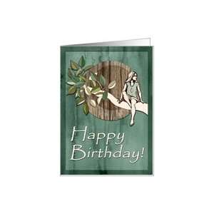  Happy Birthday   Daughter day dreaming in a tree Card 