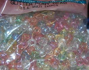 Darice Pony Beads NEW old stock 245 per bag GLITTER colors !  